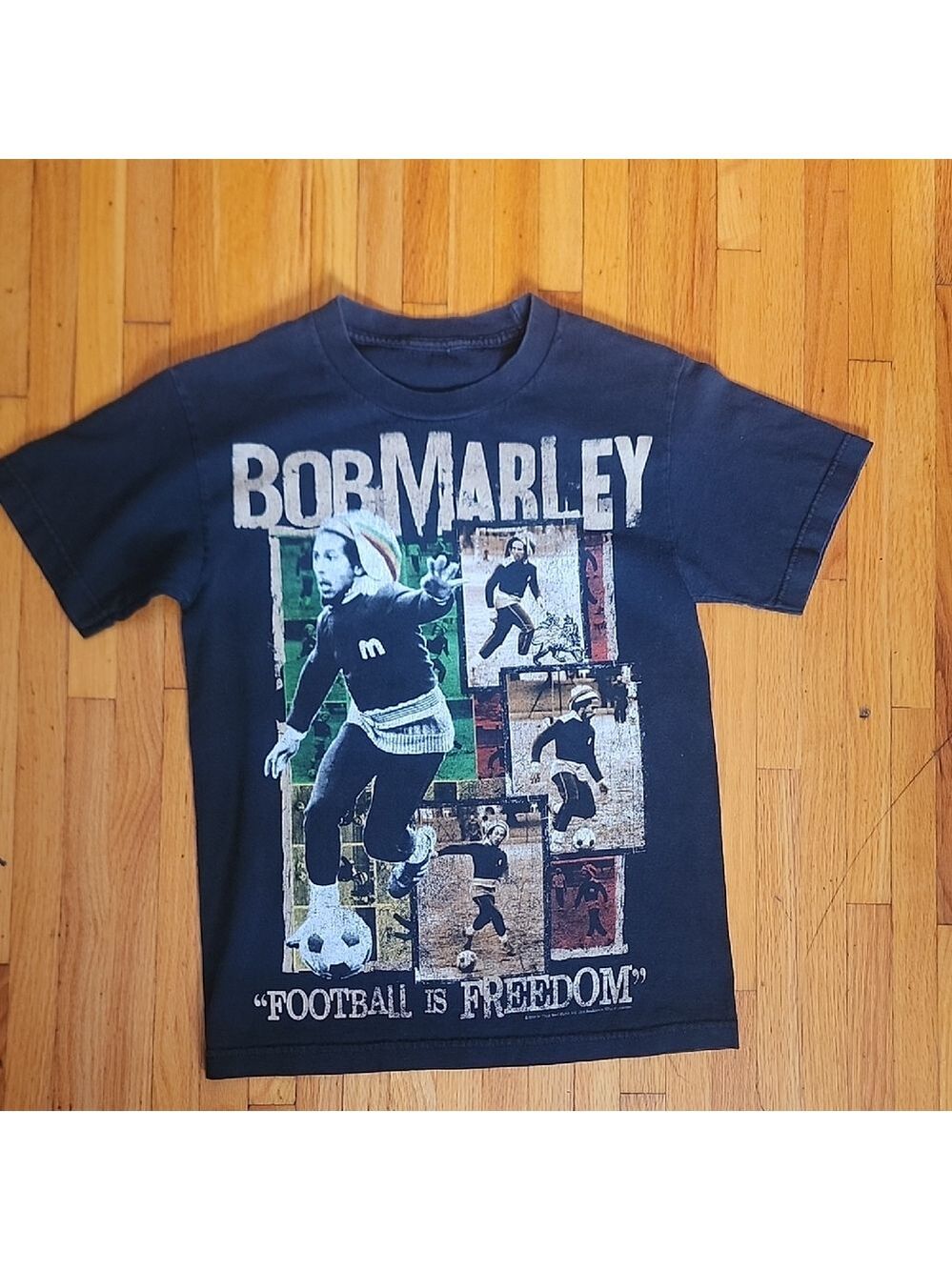Bob Marley Kids Football Graphic Tee - Navy